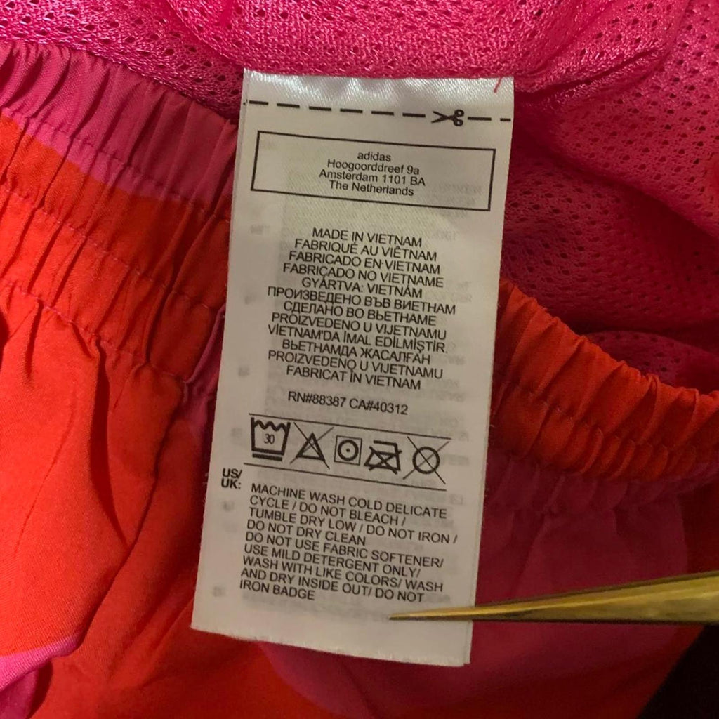 Pantalones deportivos Adidas Marimekko Primegreen para mujer, talla 8-10, color rojo fucsia