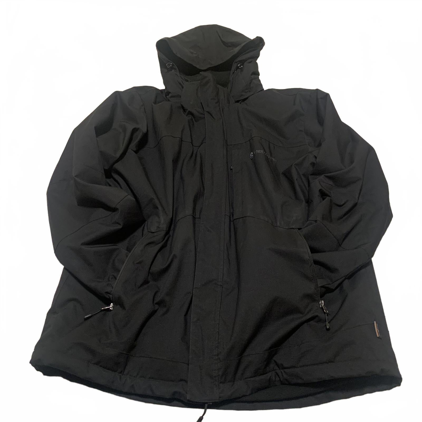 Chaqueta utilitaria negra con capucha para hombre, talla extragrande, cálida y duradera, de Free Country