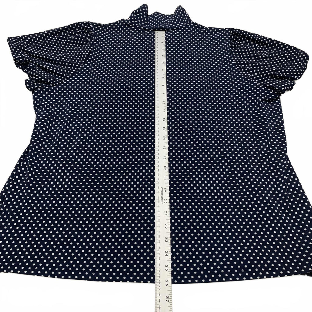 Blusa de lunares blancos y azul marino de Dressbarn para mujer, talla 3X, EE. UU.