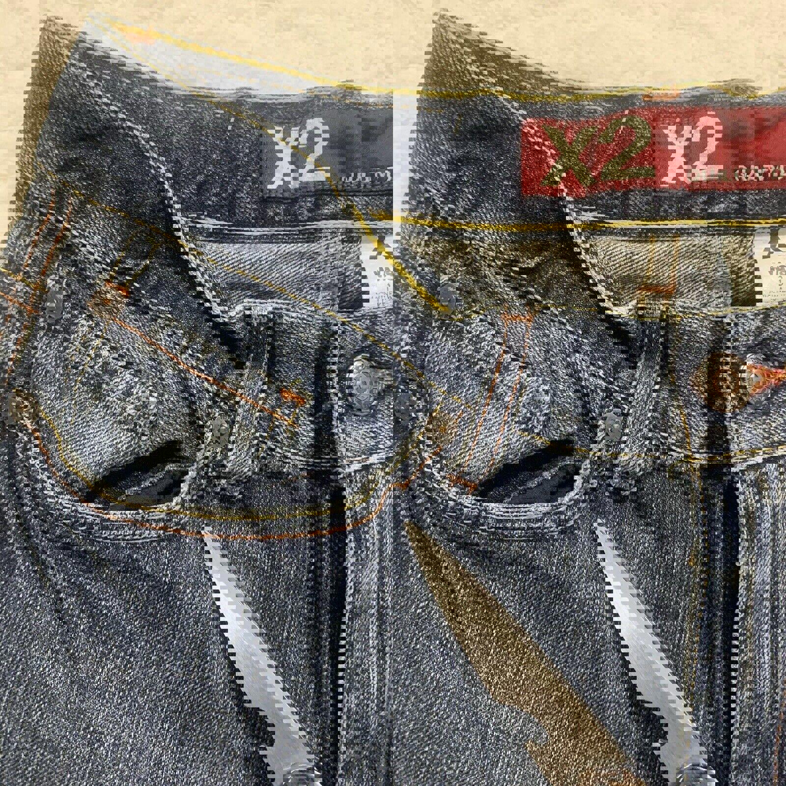 Vaqueros de mezclilla de calidad X2 para hombre, talla W31 L30, corte de bota azul