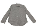 Camisa Saks Fifth Avenue para hombre, talla 16 1/2, gris, con estampado de pata de gallo, manga larga y botones