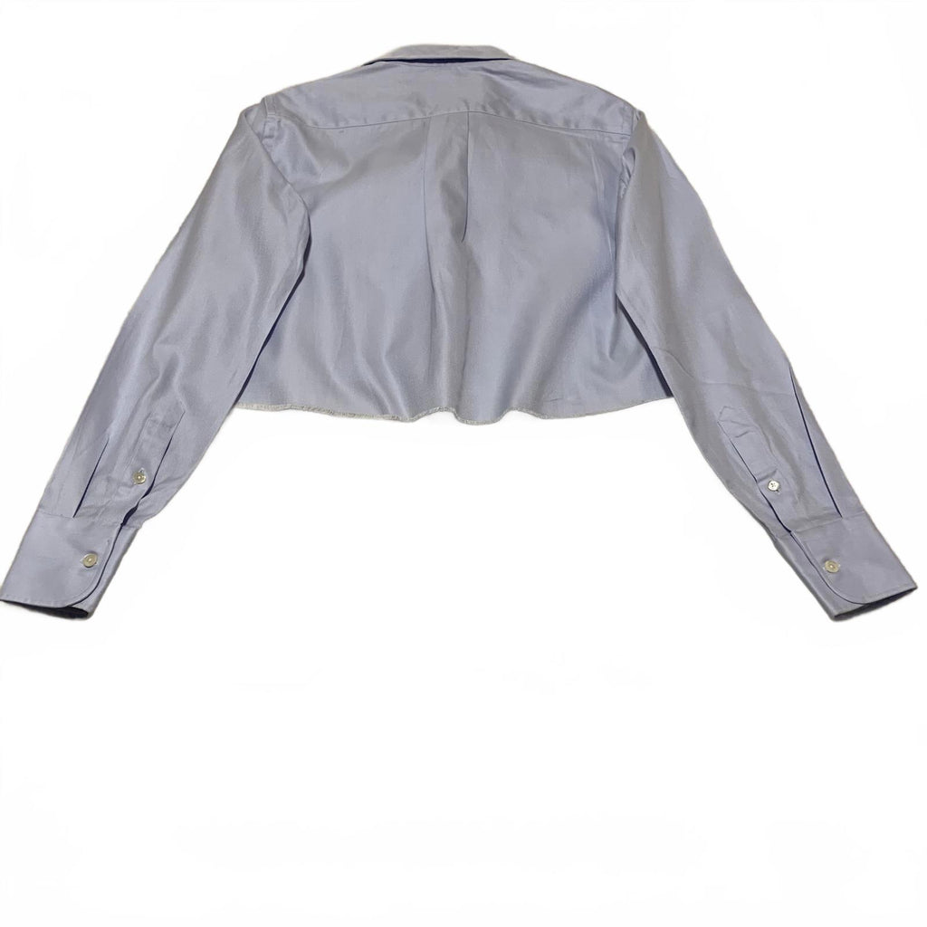 Hommegirls Women's Size Small Chambray Blue Cropped Button-Up Shirt