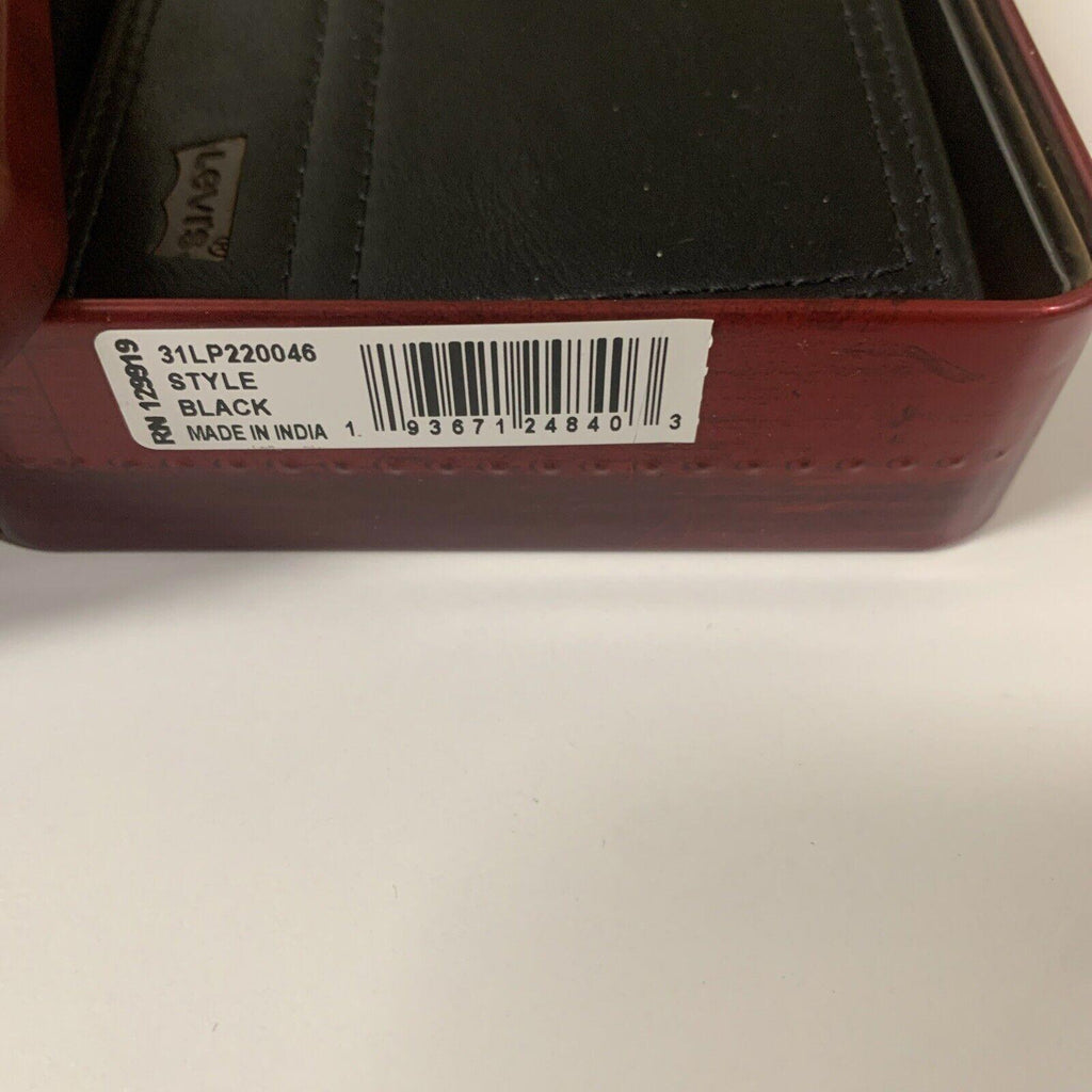 Levi's Men's Black Wallet RFID Identity Theft Protection Stitched