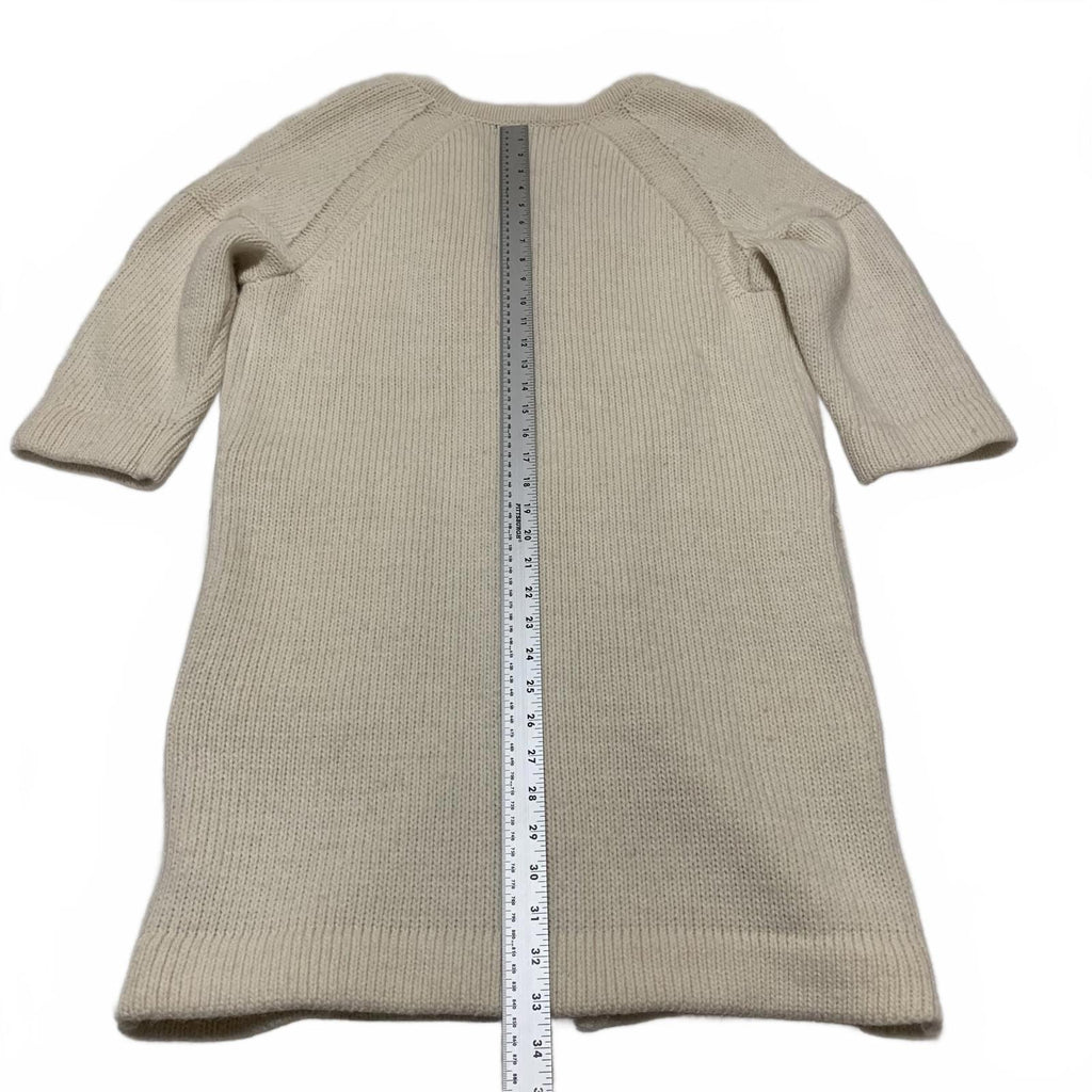 Cárdigan largo de punto de hilo italiano color crema para mujer de Banana Republic, talla L