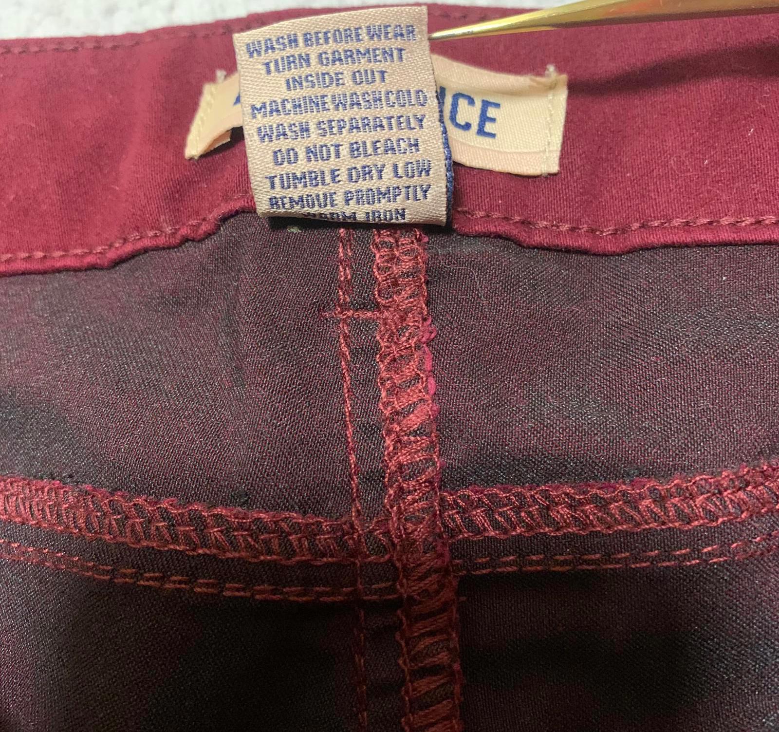 Vaqueros Blue Spice para mujer, talla 1, corte junior, elásticos, ajustados, burdeos, ancho 26 x 29,5 L