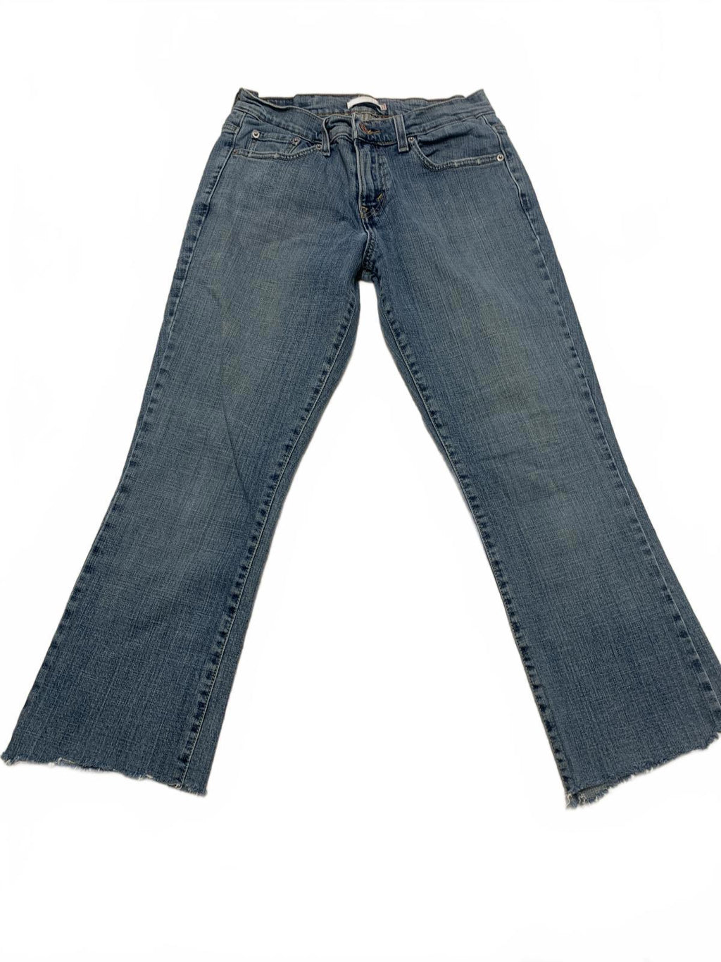 Jeans Levi's 515 Boot Cut para mujer, talla 6 L, corte de dobladillo, 25 pulgadas, azul, ancho 28 x 25 pulgadas (tamaño real)