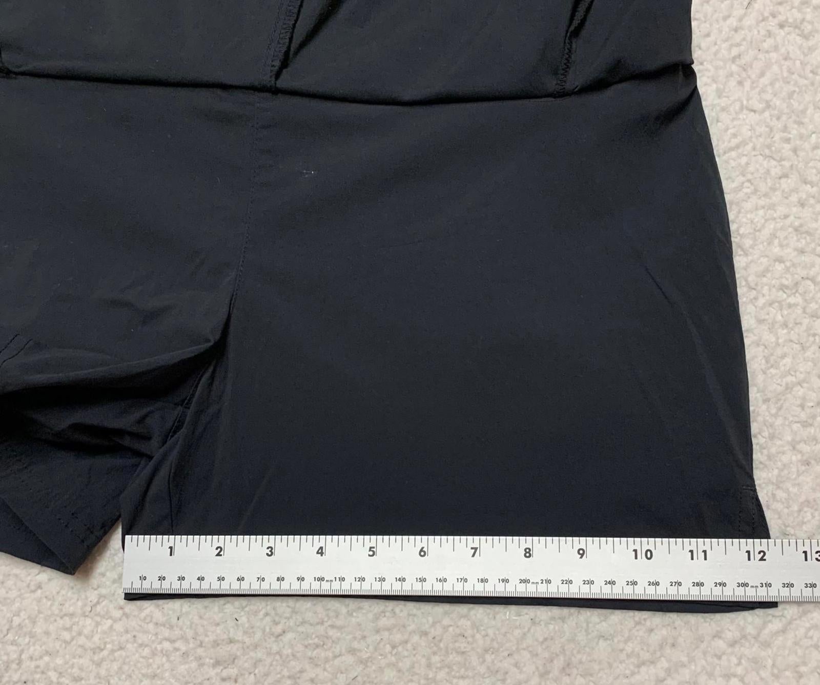 Falda pantalón negra con pantalones cortos Royal Robbin's para mujer, talla 10, nailon, ancho 33,5"