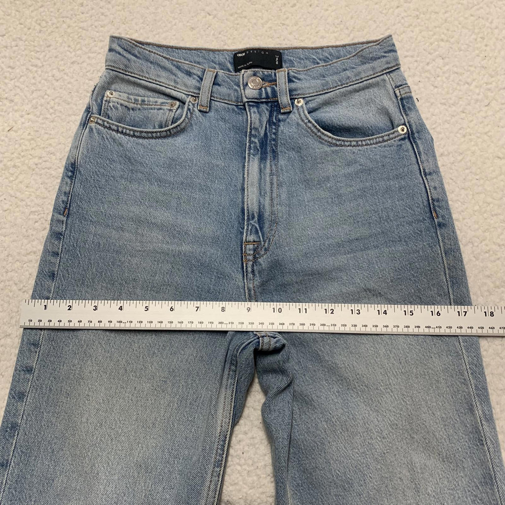 Vaqueros de mujer ASOS DESIGN, talla 25/36, denim azul, cintura alta, 25 x 30,5 (talla real)