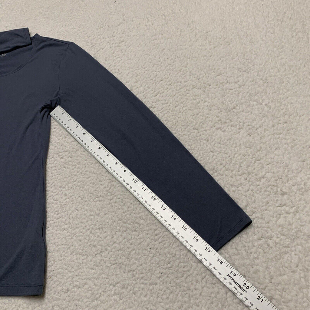 Camiseta azul de cuello redondo suave para mujer, talla pequeña, 32 grados de calor, para ponerse debajo