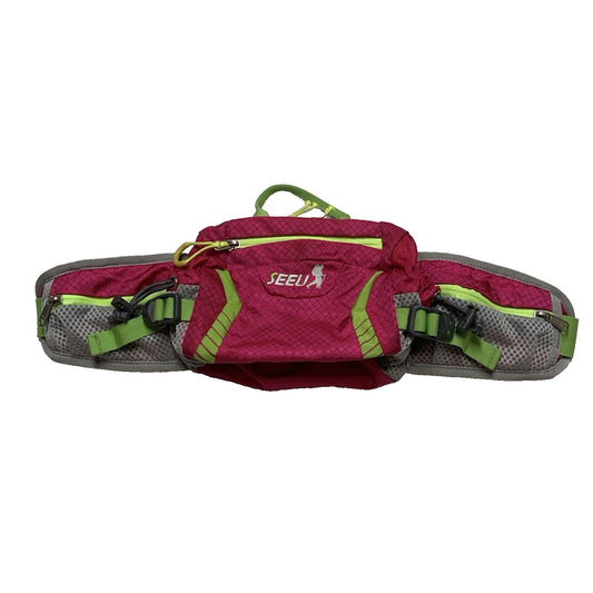 SEEU Gray Pink Green Fanny Pack Sling Crossbody Waist Bag Trail Hike