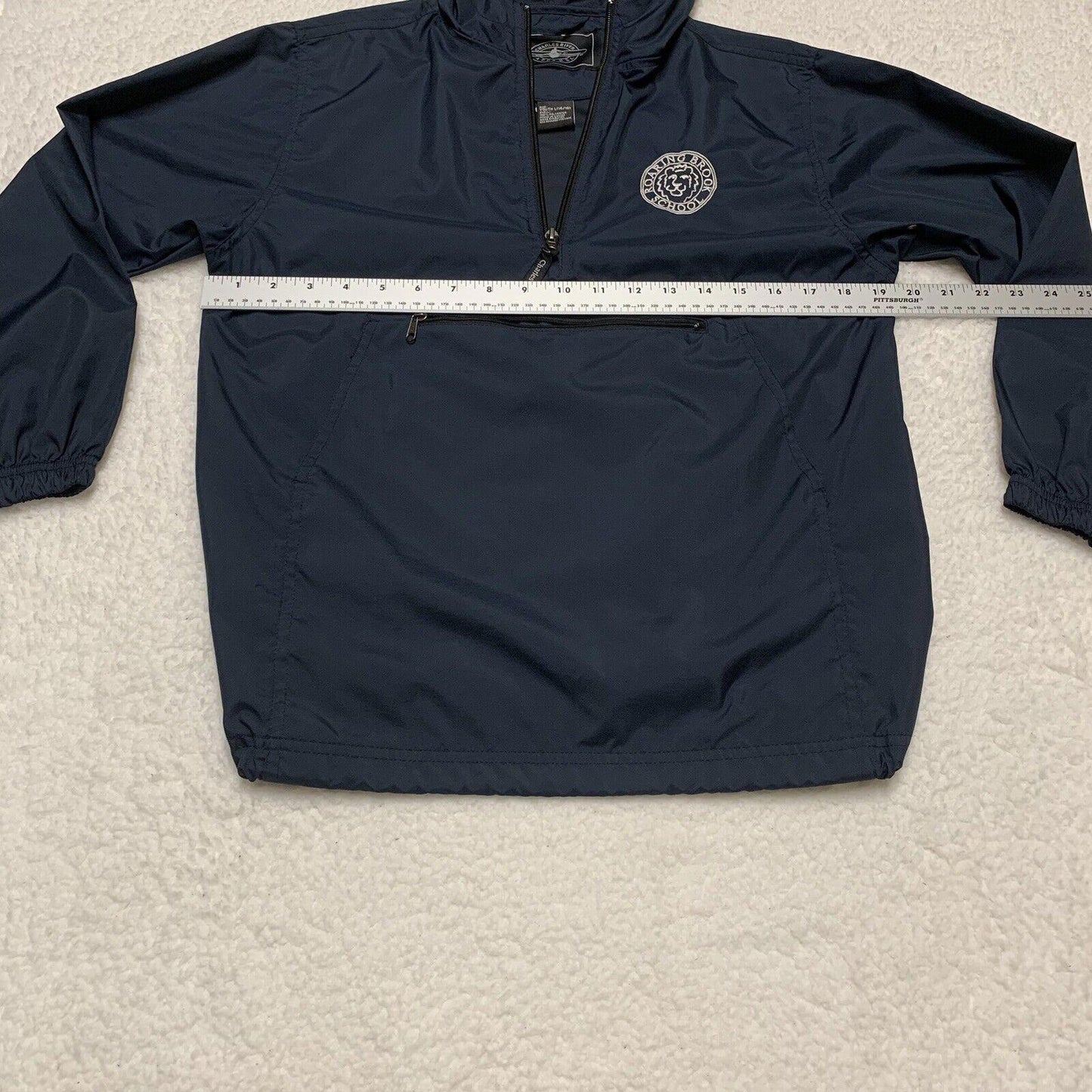 Charles River Pack-N-Go Pullon Rain Jacket Windbreaker Youth L 14-16 Navy