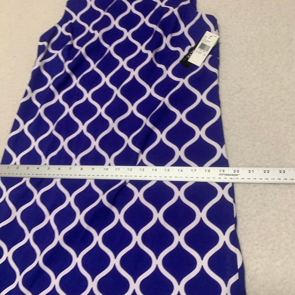 Vestido ALYX para mujer, talla 10, azul real, blanco, estampado, sin mangas