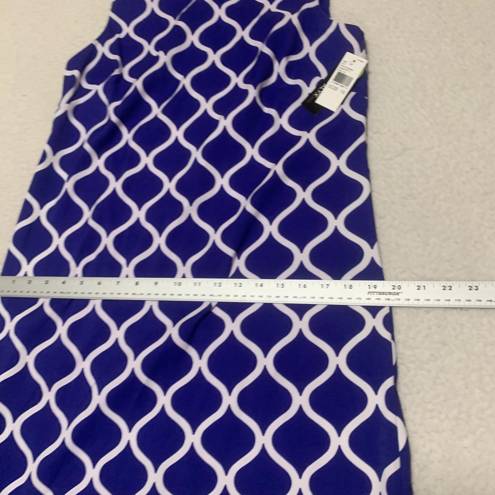 Vestido ALYX para mujer, talla 10, azul real, blanco, estampado, sin mangas