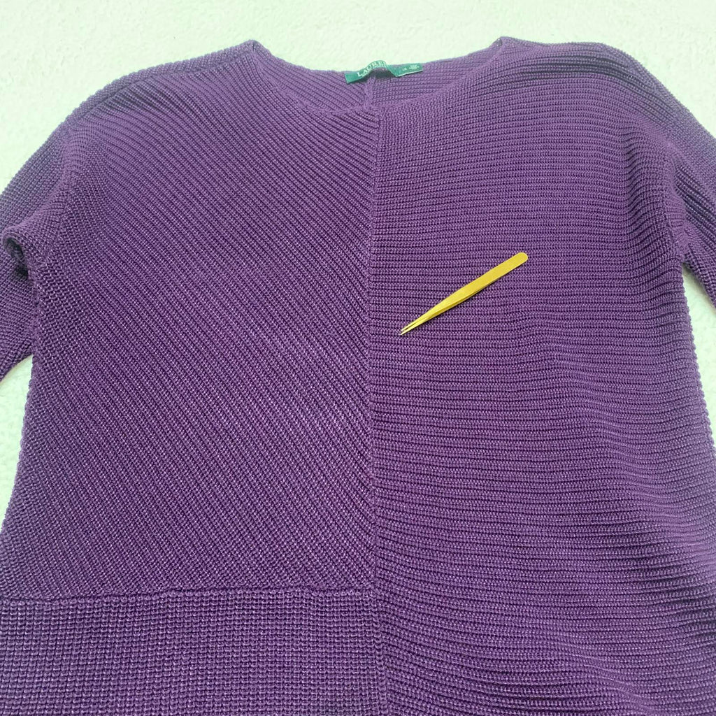 Suéter de punto morado Ralph Lauren para mujer, talla 1X