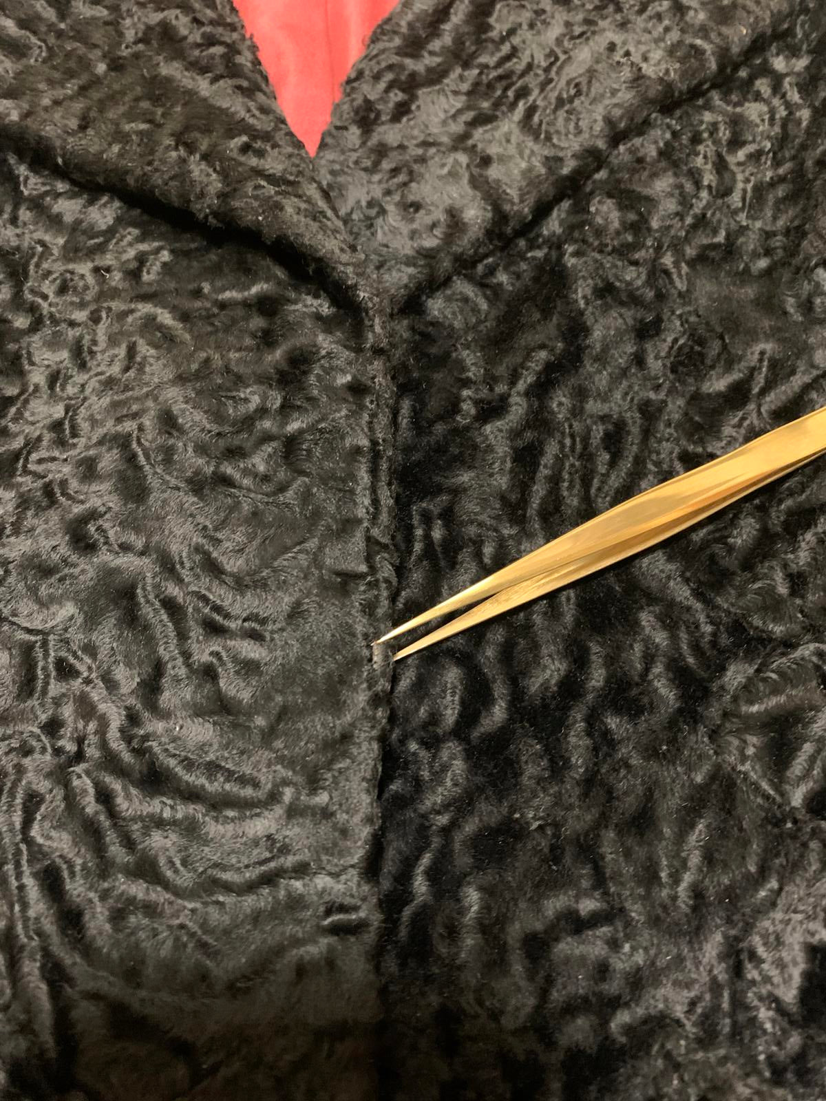 Abrigo de piel de visón de cordero persa vintage de los años 40 y 60, Henri's Fur Salon Fair Lawn, NJ