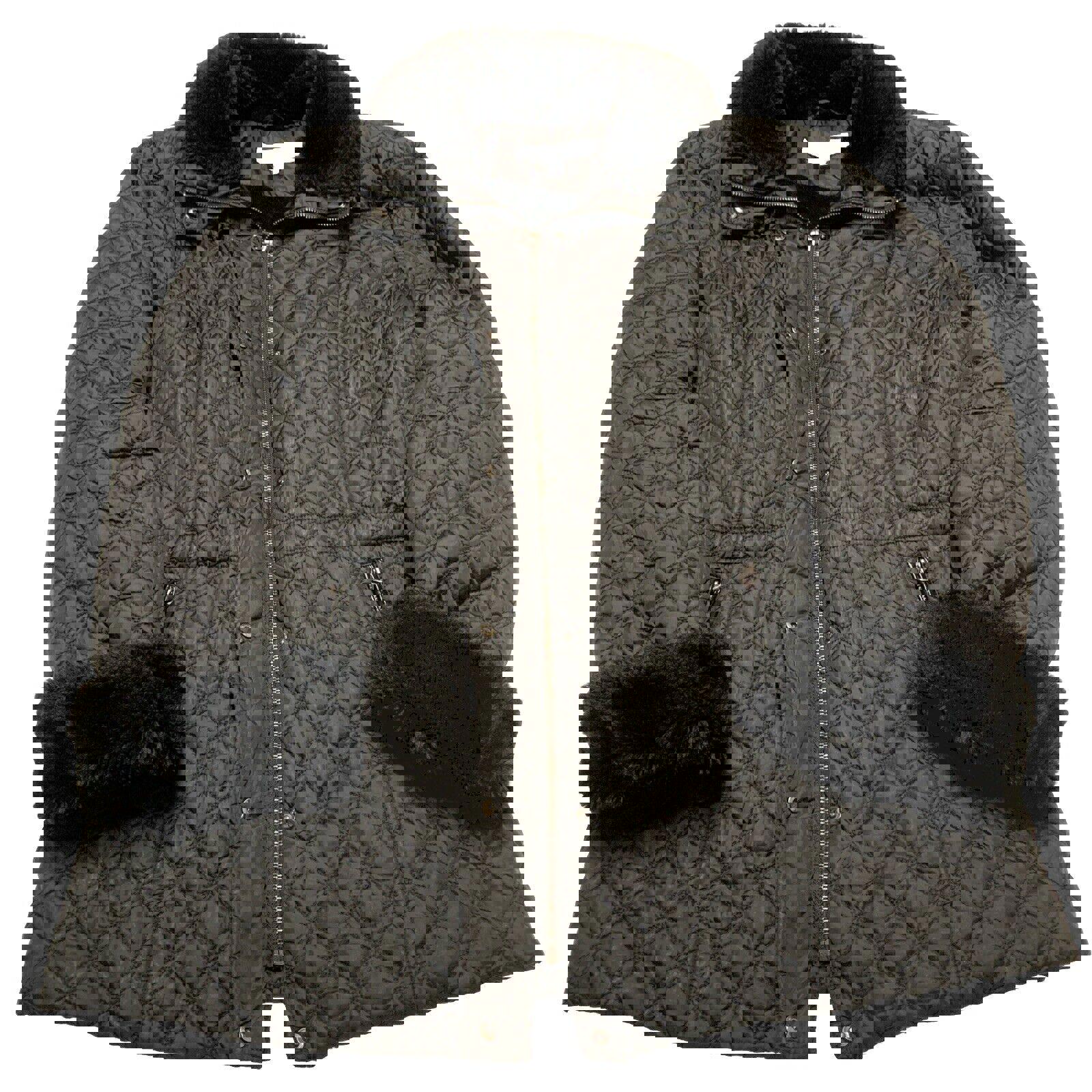 MARC New York Andrew Marc Abrigo acolchado de invierno negro de piel sintética XL para mujer