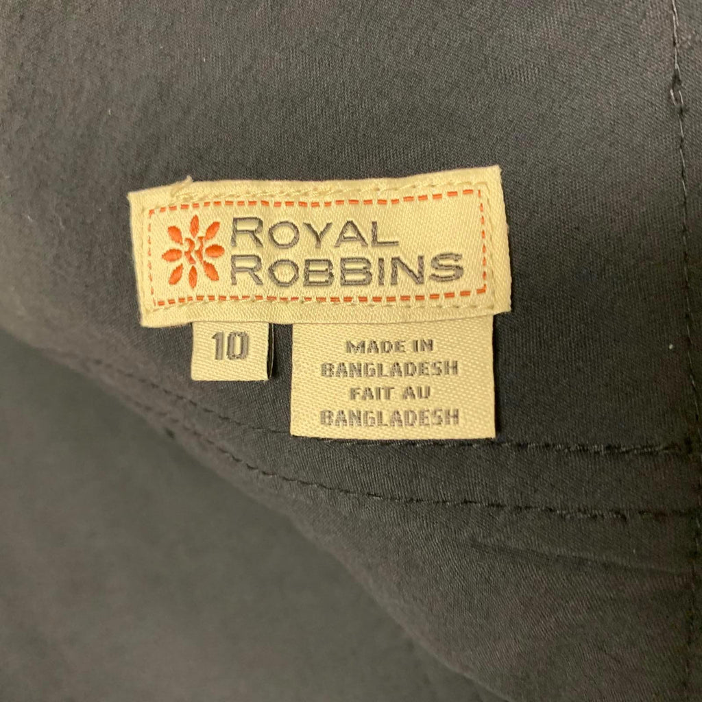 Falda pantalón negra con pantalones cortos Royal Robbin's para mujer, talla 10, nailon, ancho 33,5"