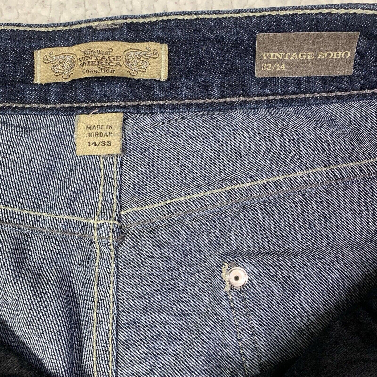 Vaqueros vintage Nine West America Boho para mujer, talla 14/32 oscura