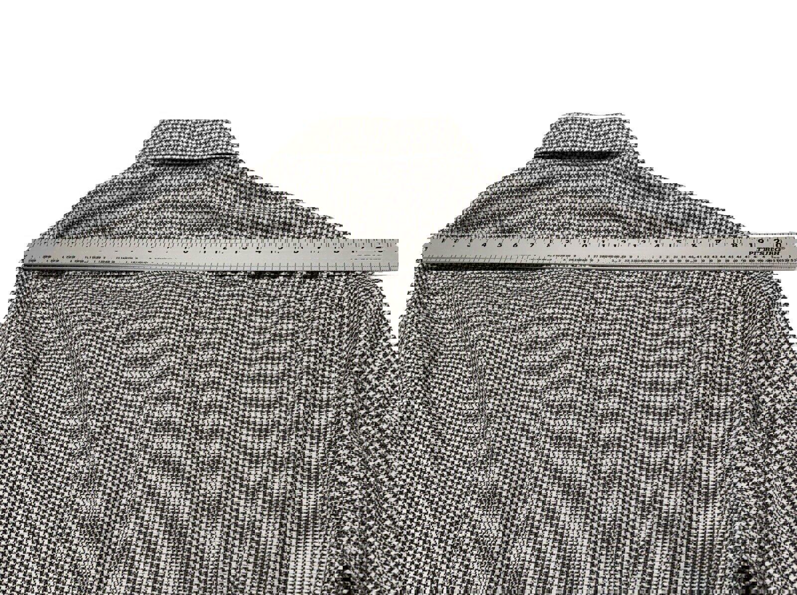 Camisa Saks Fifth Avenue para hombre, talla 16 1/2, gris, con estampado de pata de gallo, manga larga y botones