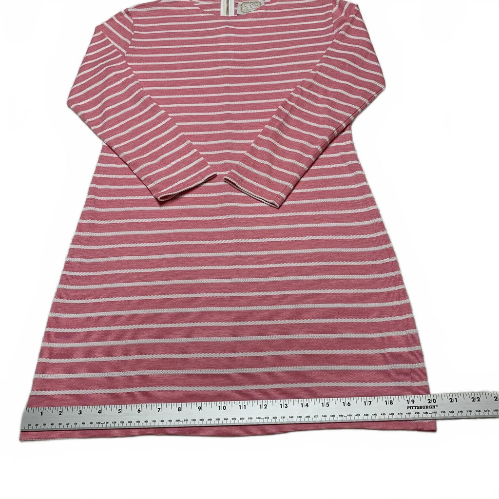 Vestido de verano de manga larga a rayas blancas y rosas de Sail to Sable Juniors, talla extra pequeña