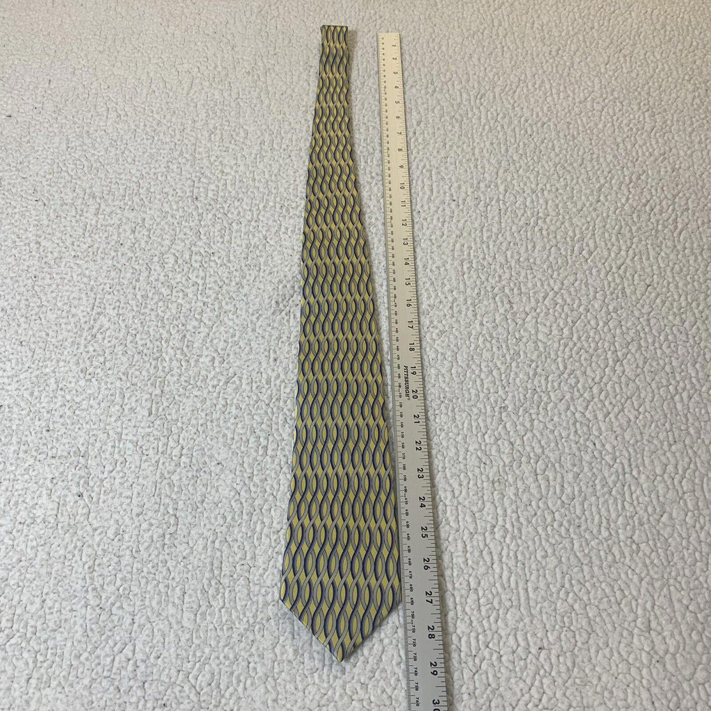 Corbata para hombre Umo Lorenzo, color amarillo, azul y gris, diseño italiano