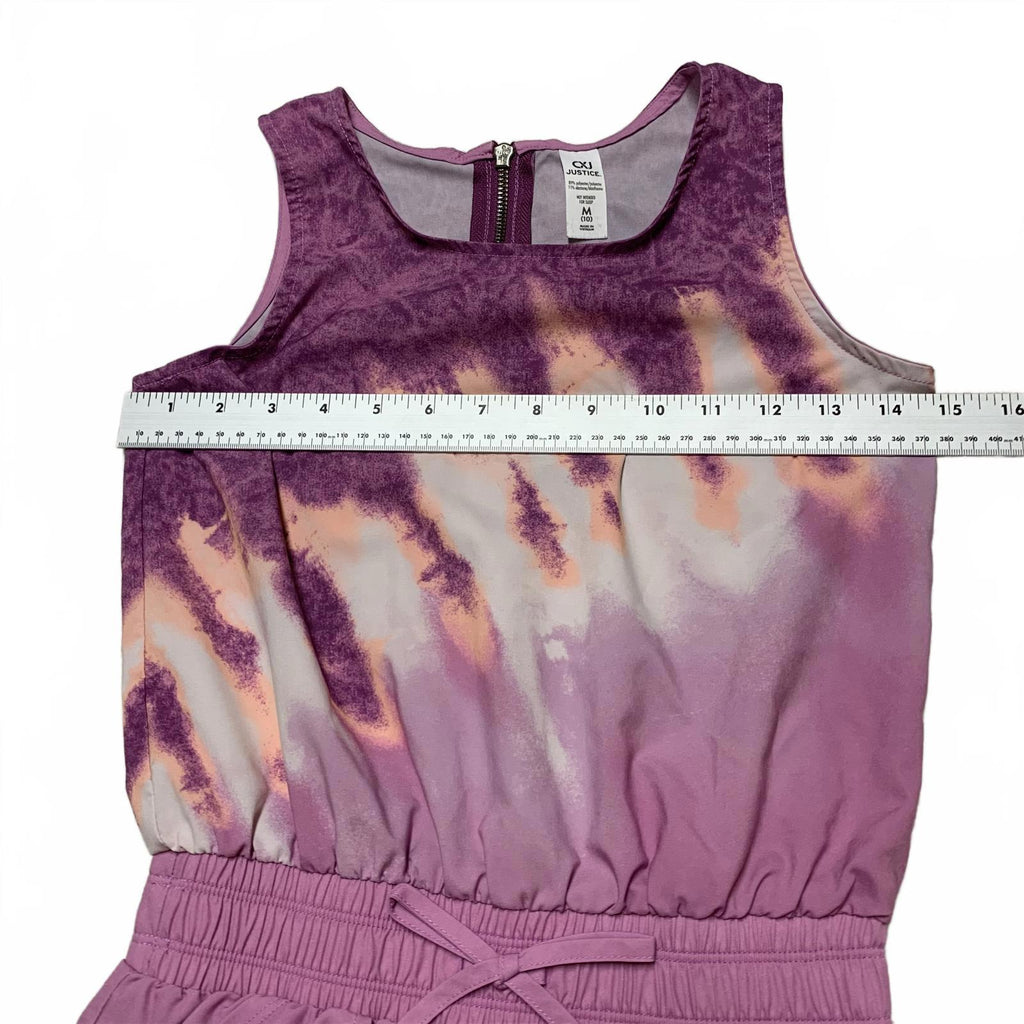 CXJ Justice - Jersey corto morado con efecto tie-dye para niña, talla mediana (10)