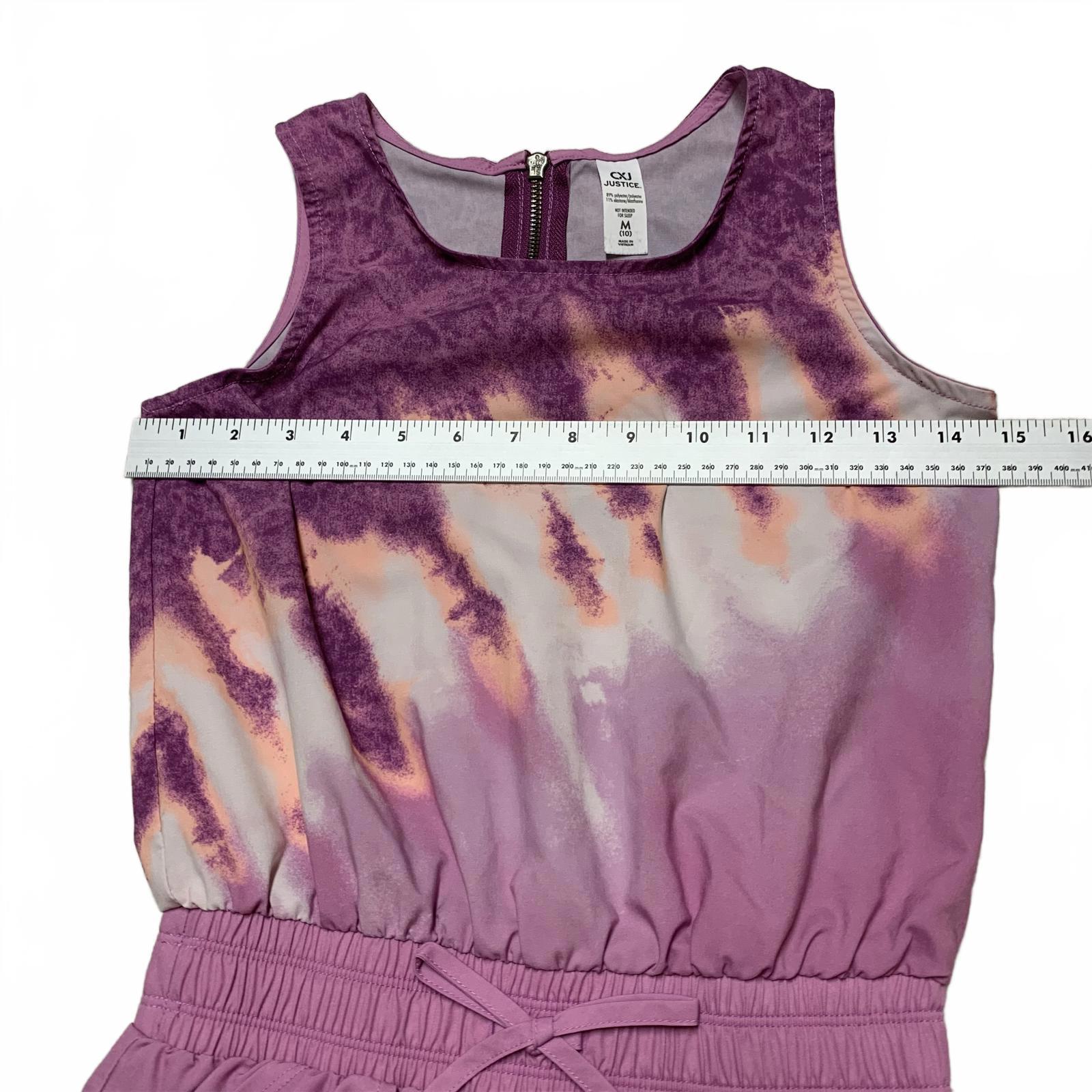 CXJ Justice - Jersey corto morado con efecto tie-dye para niña, talla mediana (10)