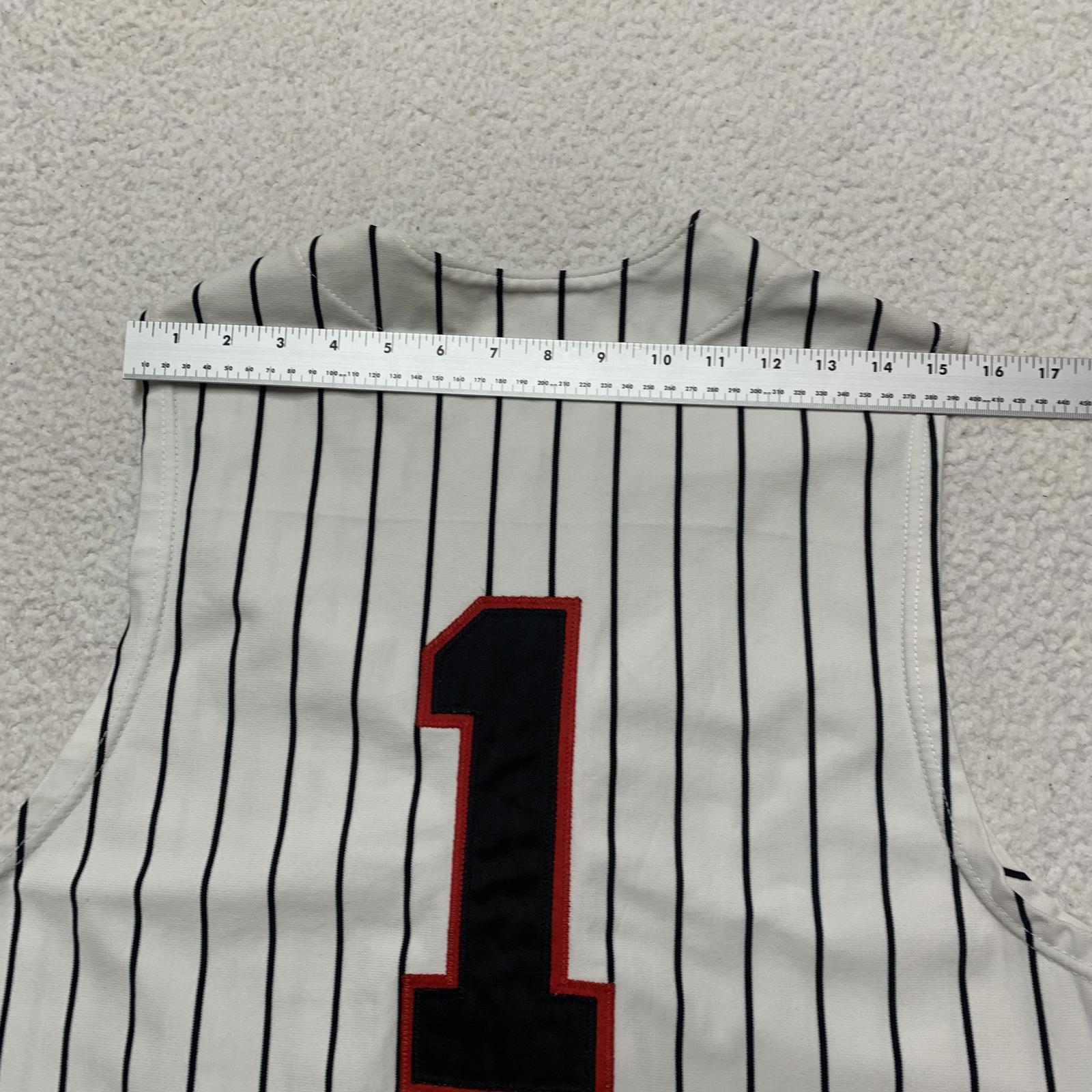 Camiseta de béisbol Ripon Athletic PRIDE #1 para hombre, talla 40, a rayas blancas, sin mangas, EE. UU.