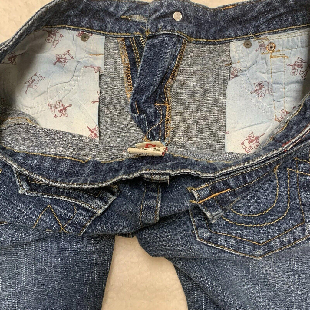 Vaqueros ajustados True Religion para mujer, talla 29, con solapa trasera azul