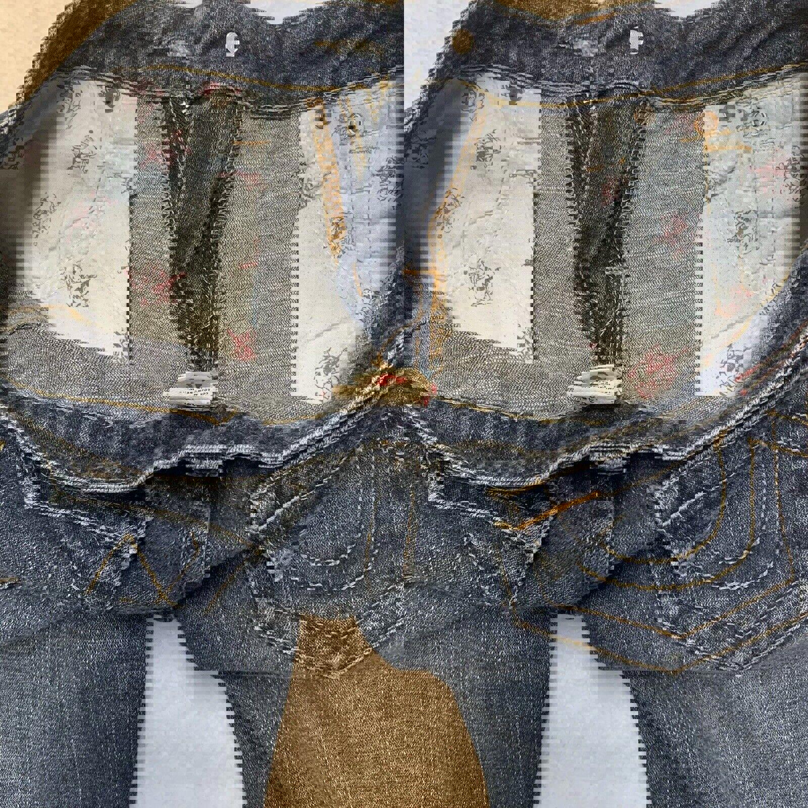 Vaqueros ajustados True Religion para mujer, talla 29, con solapa trasera azul