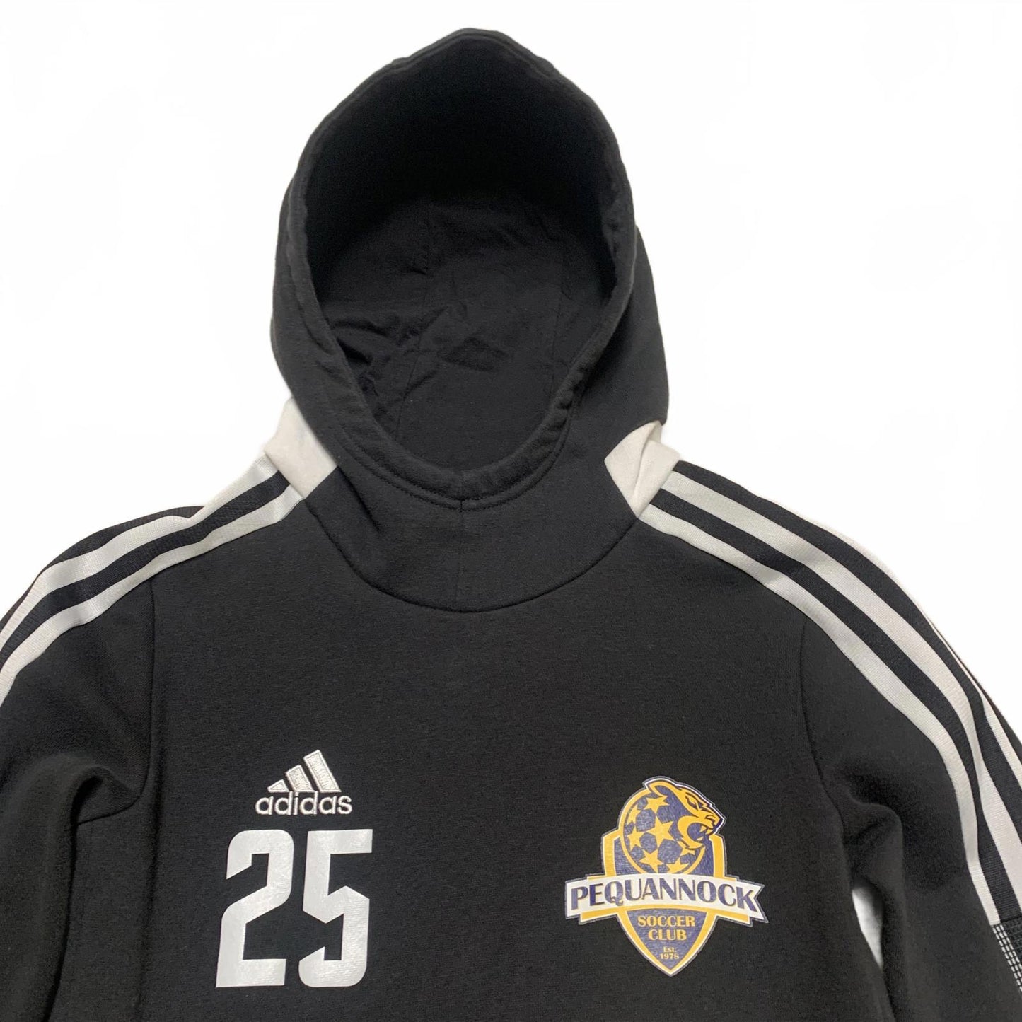 Adidas Youth Medium Black Soccer Club Hoodie Pequanock No 25