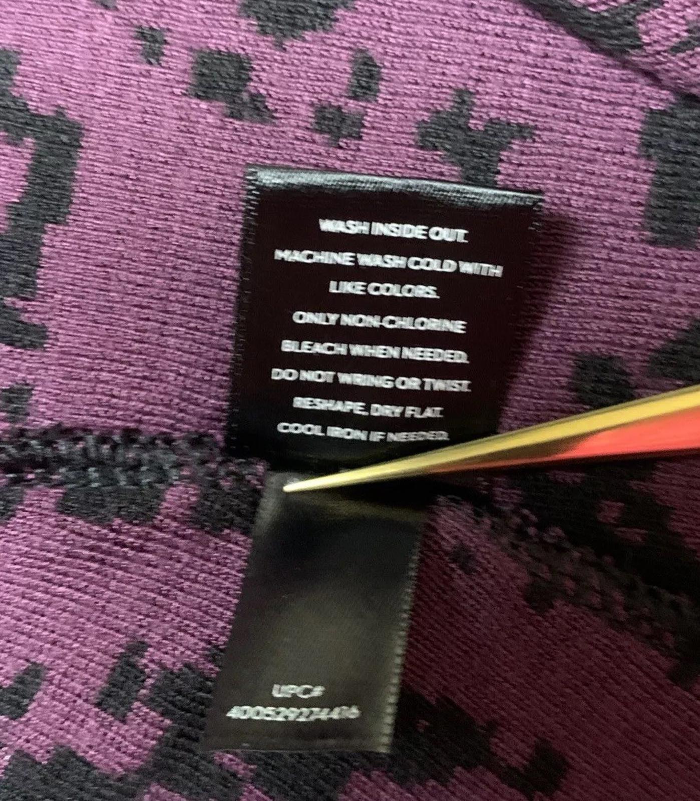 Vestido morado y negro abstracto Simply Vera Vera Wang, talla S, para mujer, con mangas 3/4 hasta la rodilla