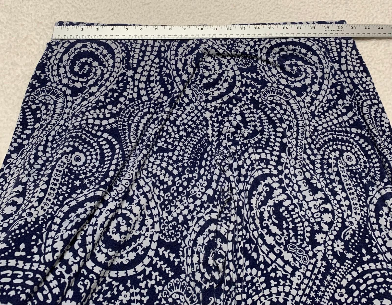 Pantalones anchos con estampado abstracto azul marino para mujer Charter Club Weekend (talla 3X, talla 41)