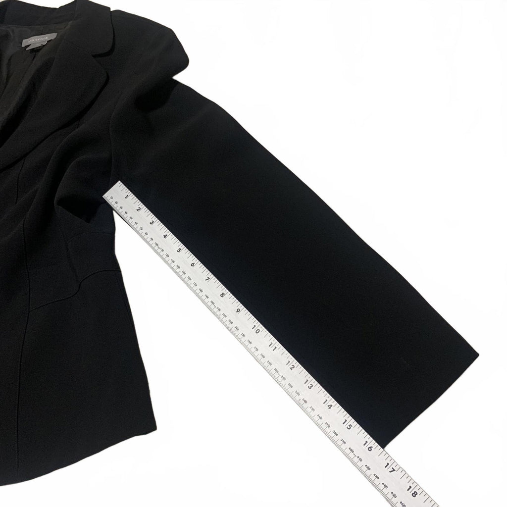 Vintage 90s Ann Taylor Blazer Women’s 14 Black Tailored Career Jacket