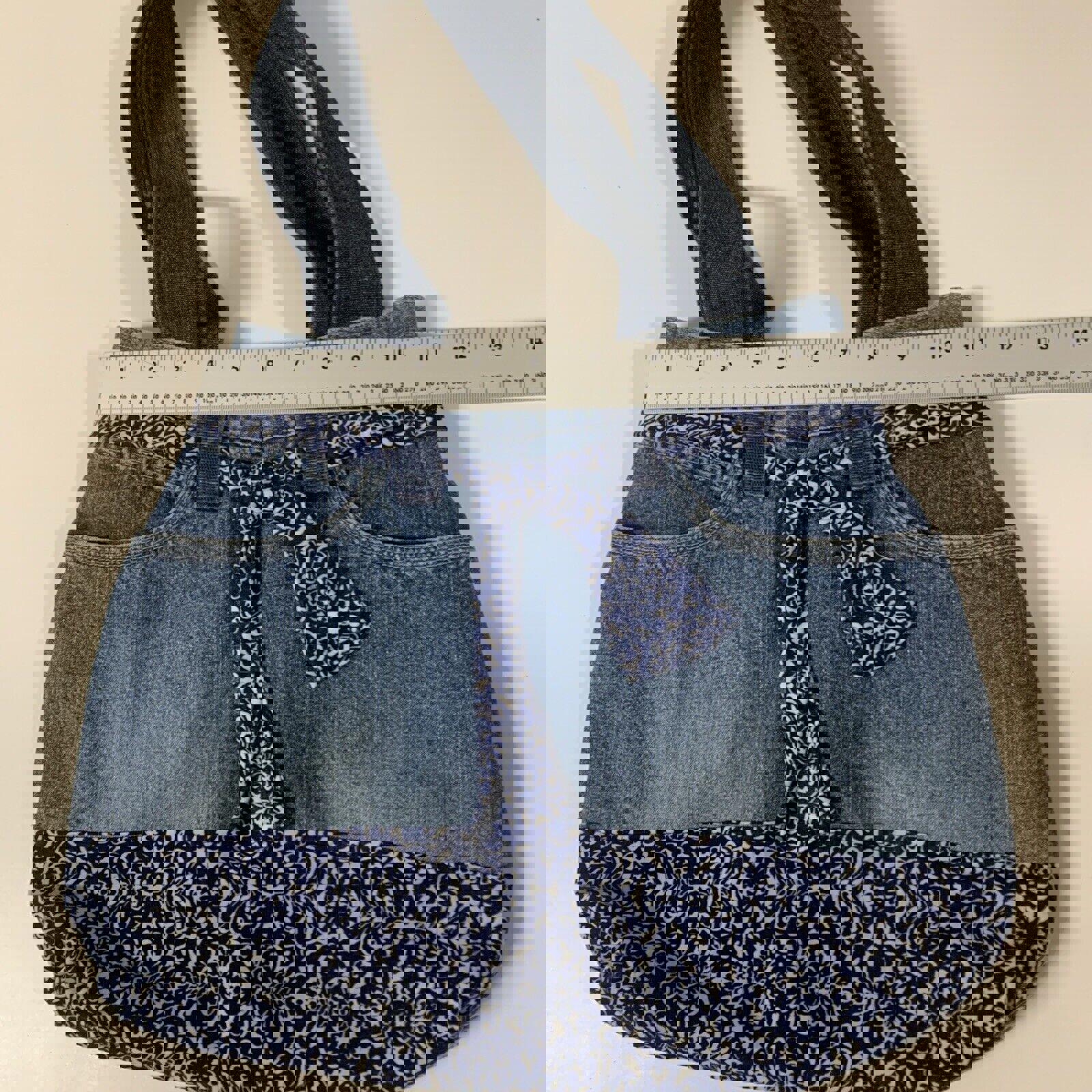Guess Jeans Authentic Indigo Denim Tote Youth Shoulder Bag Handcrafted Vintage