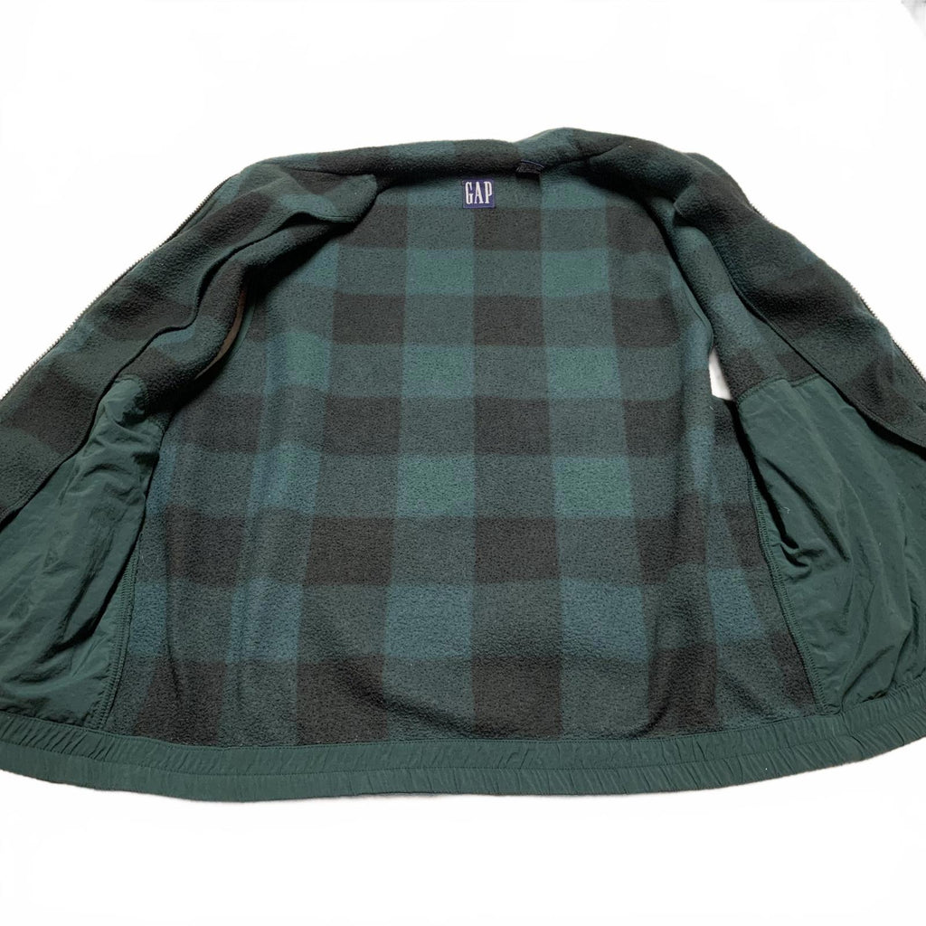 Chaleco polar a cuadros verde y negro de GAP para hombre, talla grande