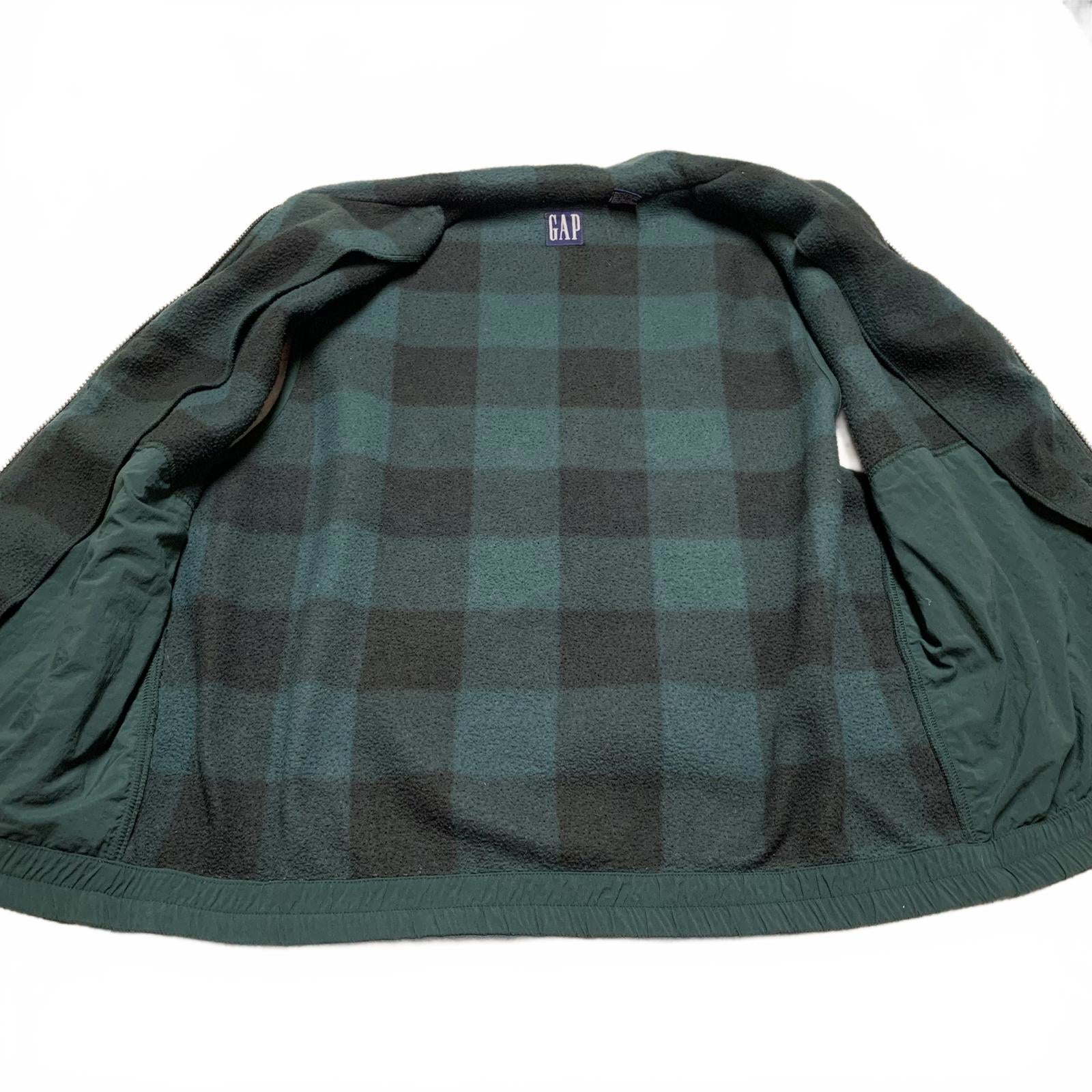 Chaleco polar a cuadros verde y negro de GAP para hombre, talla grande
