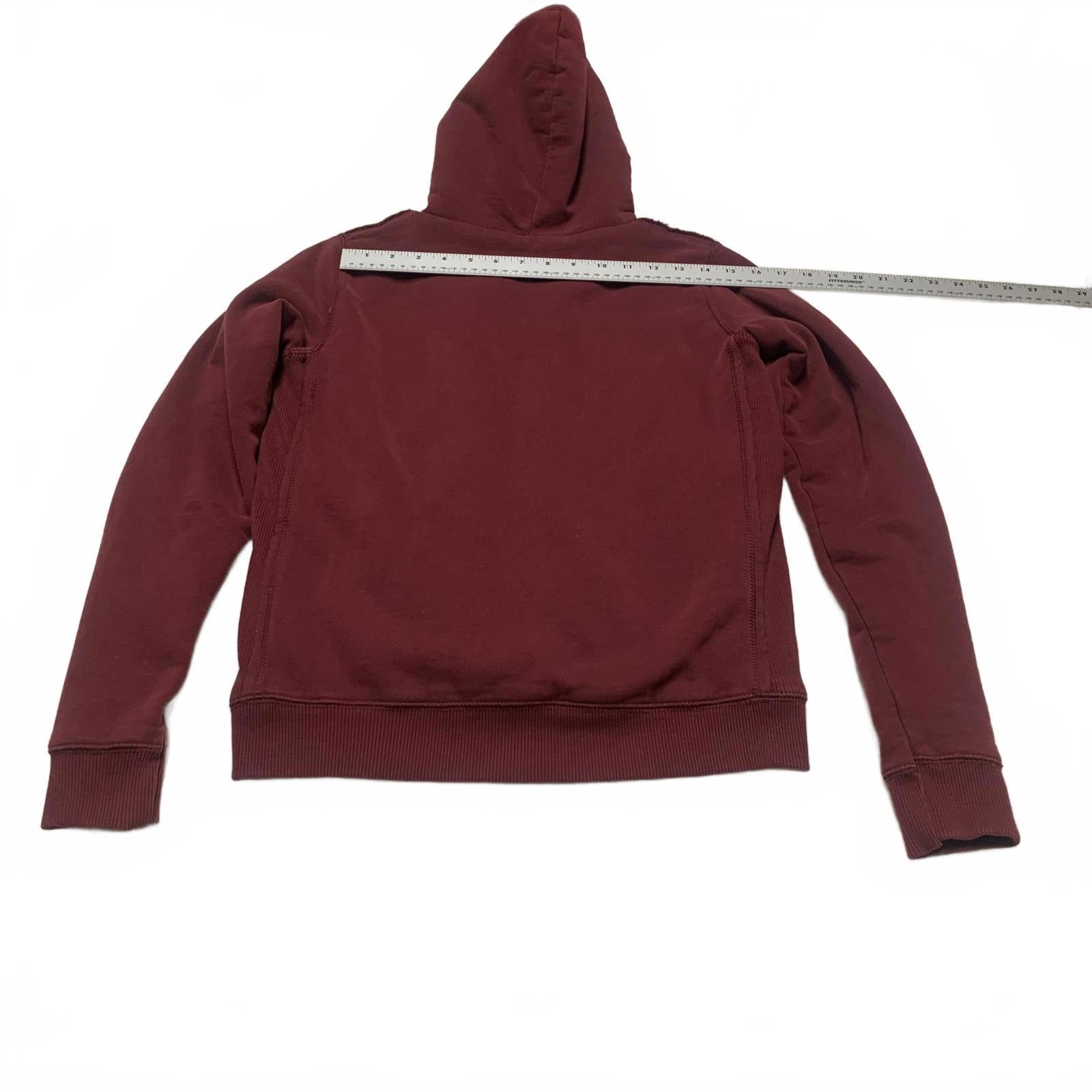 Sudadera con capucha y cremallera Bizzbee para mujer, color burdeos, talla L, con forro de sherpa