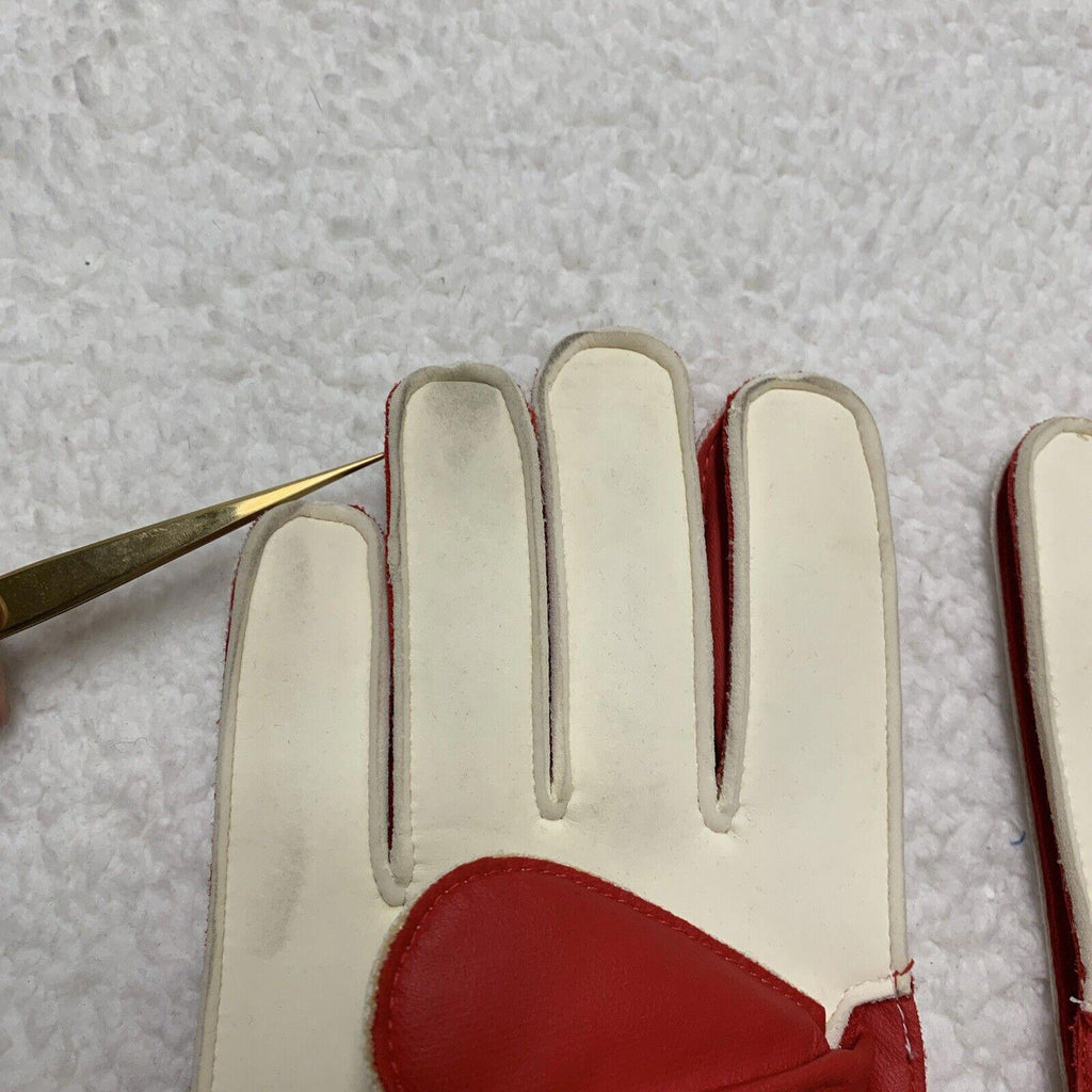 Guantes de portero para adultos de fútbol inglés, rojo, blanco y azul.