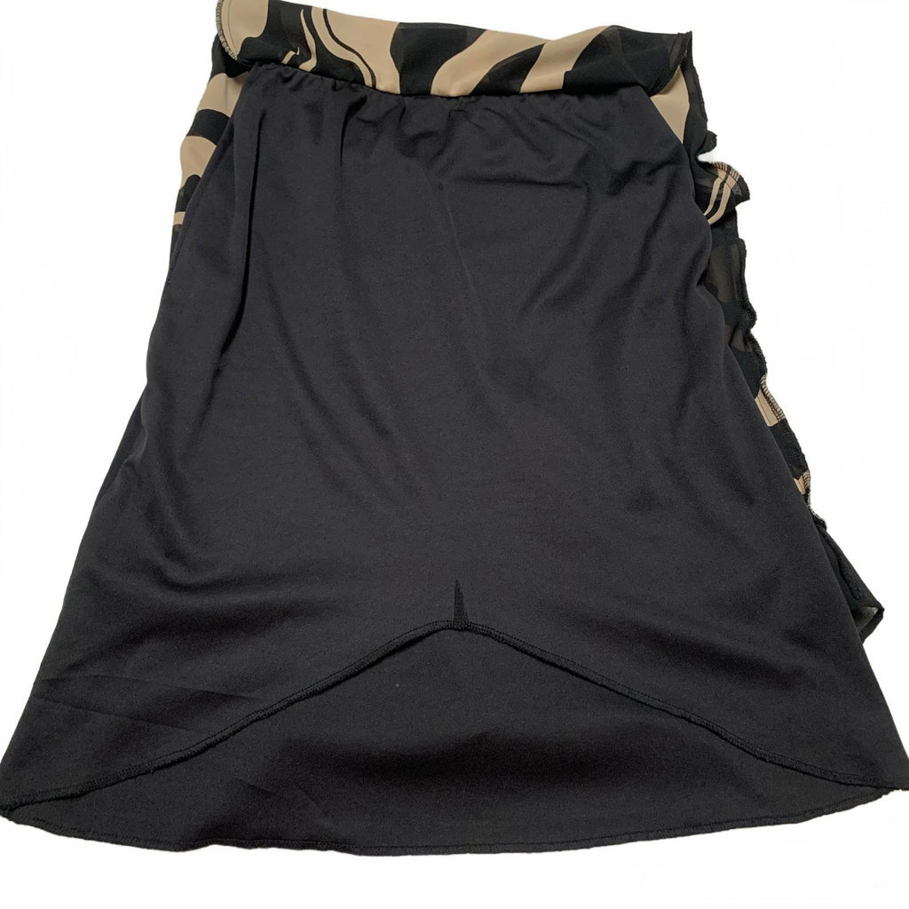 Falda con dobladillo asimétrico y estampado de cebra en beige y negro de VTG para mujer, talla grande, sin marca