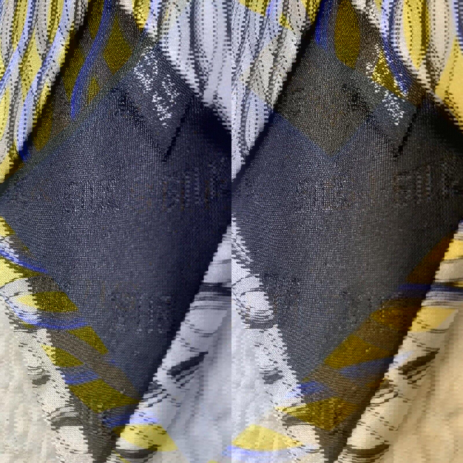 Corbata para hombre Umo Lorenzo, color amarillo, azul y gris, diseño italiano