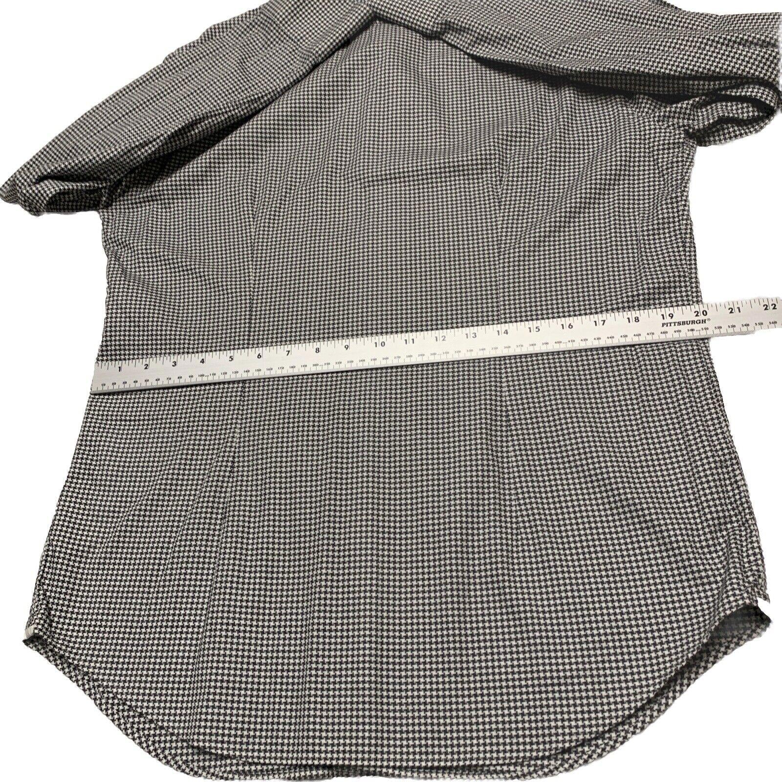 Camisa Saks Fifth Avenue para hombre, talla 16 1/2, gris, con estampado de pata de gallo, manga larga y botones