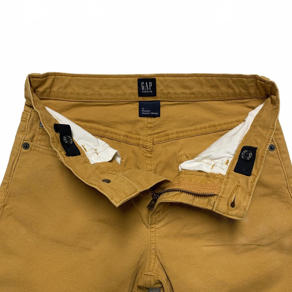 Vaqueros ajustados elásticos amarillos GAP Denim para niños, talla 12 R, 25 x 26
