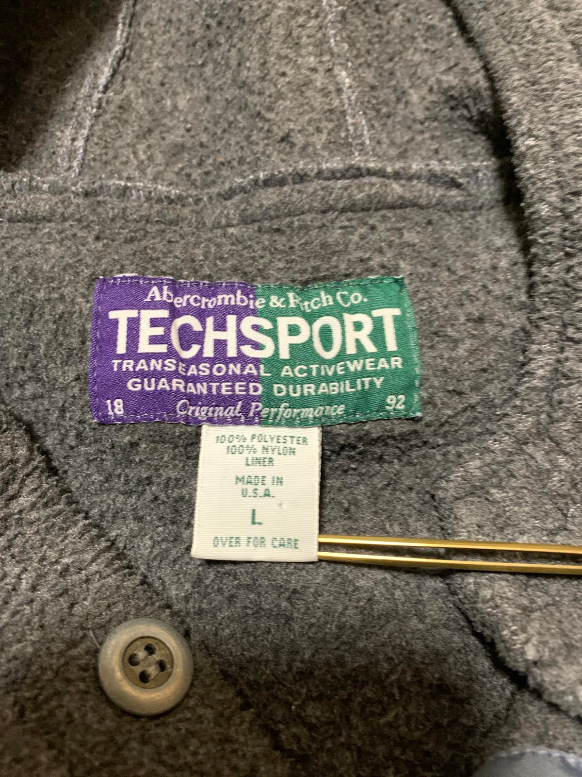 Chaqueta deportiva vintage de polar con capucha Abercrombie &amp; Fitch Techsport para hombre, talla L