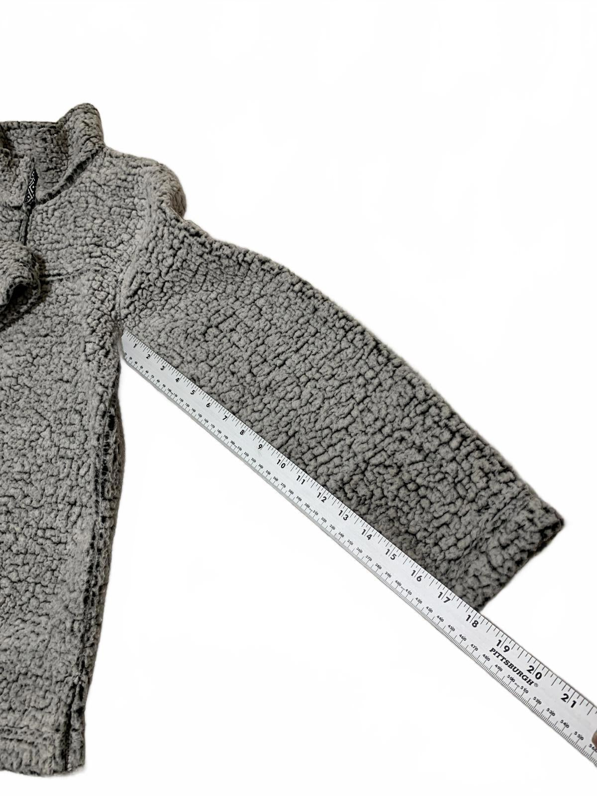 Chaqueta tipo jersey de forro polar sherpa gris con cremallera de un cuarto para hombre, talla M, de Boxercraft