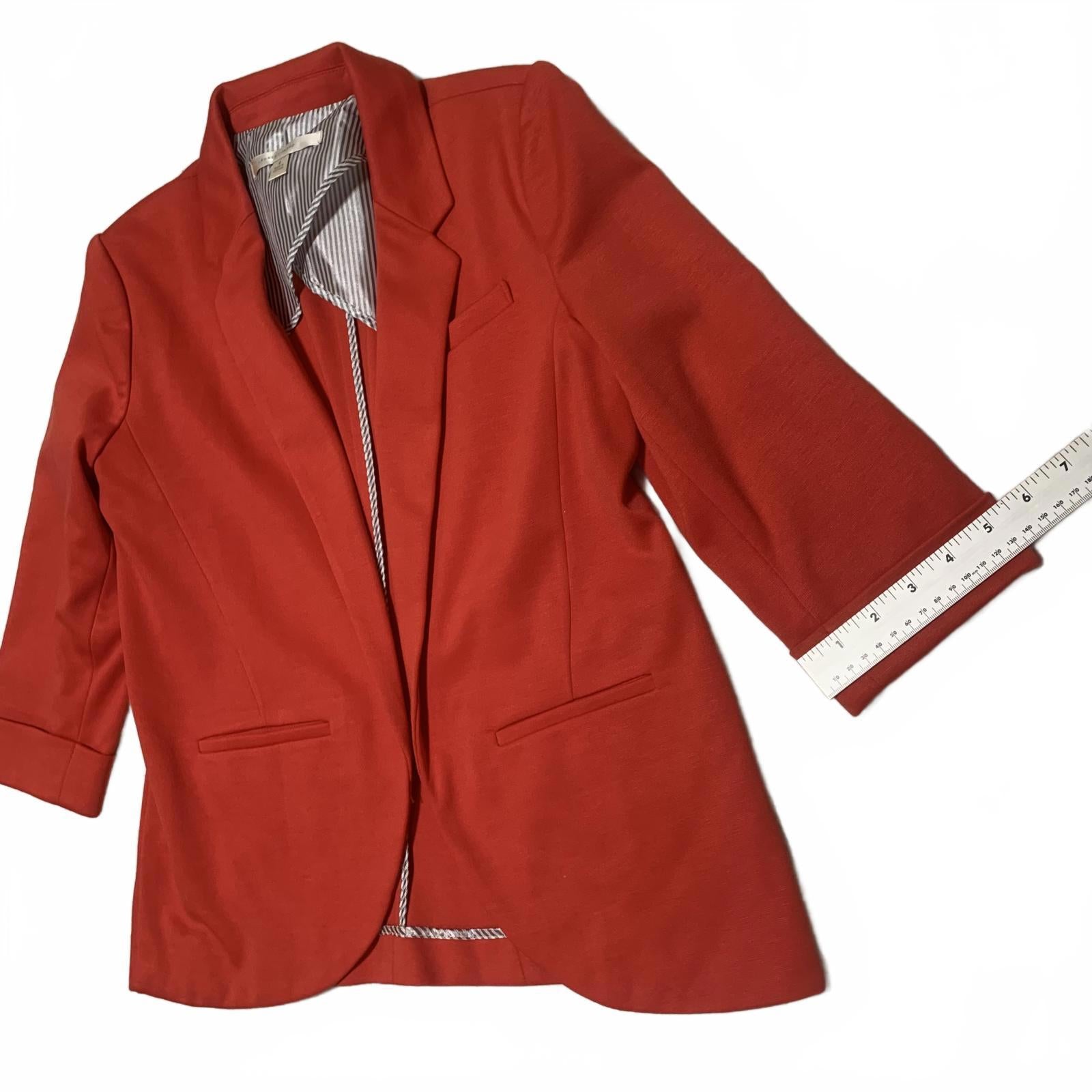 Chaqueta elástica con mangas 3/4 y abertura frontal para mujer de LC Lauren Conrad, talla 8