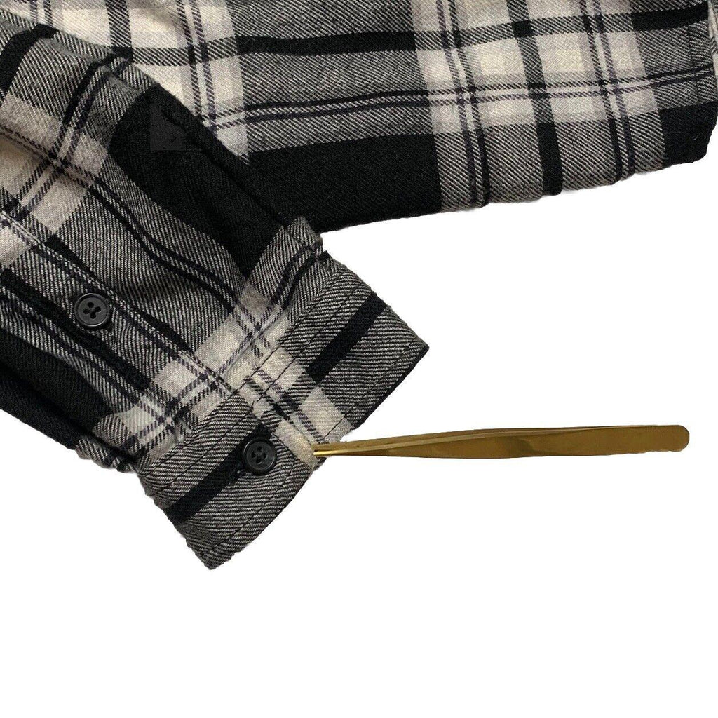 Túnica de franela a cuadros American Eagle, talla pequeña, negra, blanca, con pinzas, jegging, talla M