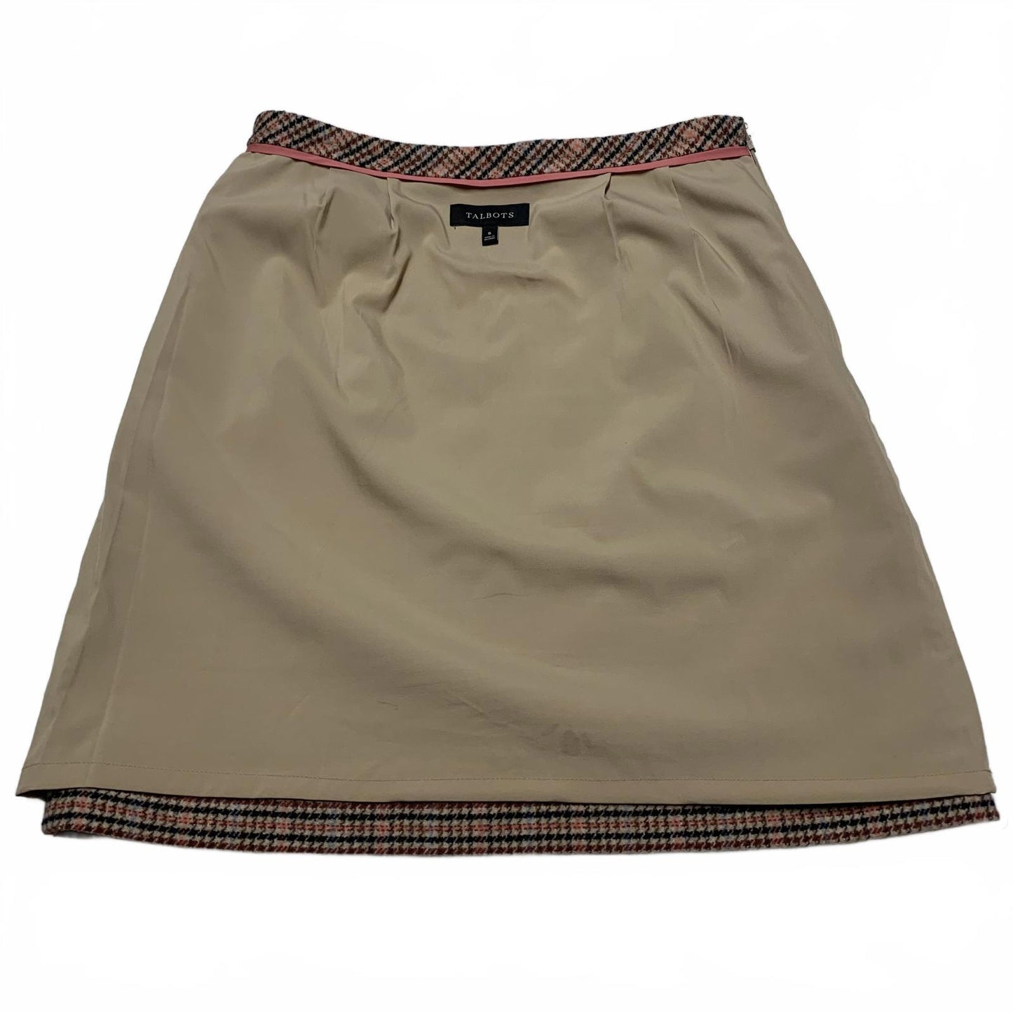 Talbots Womens S 6 Pink and Black Plaid Skirt W30 Pencil