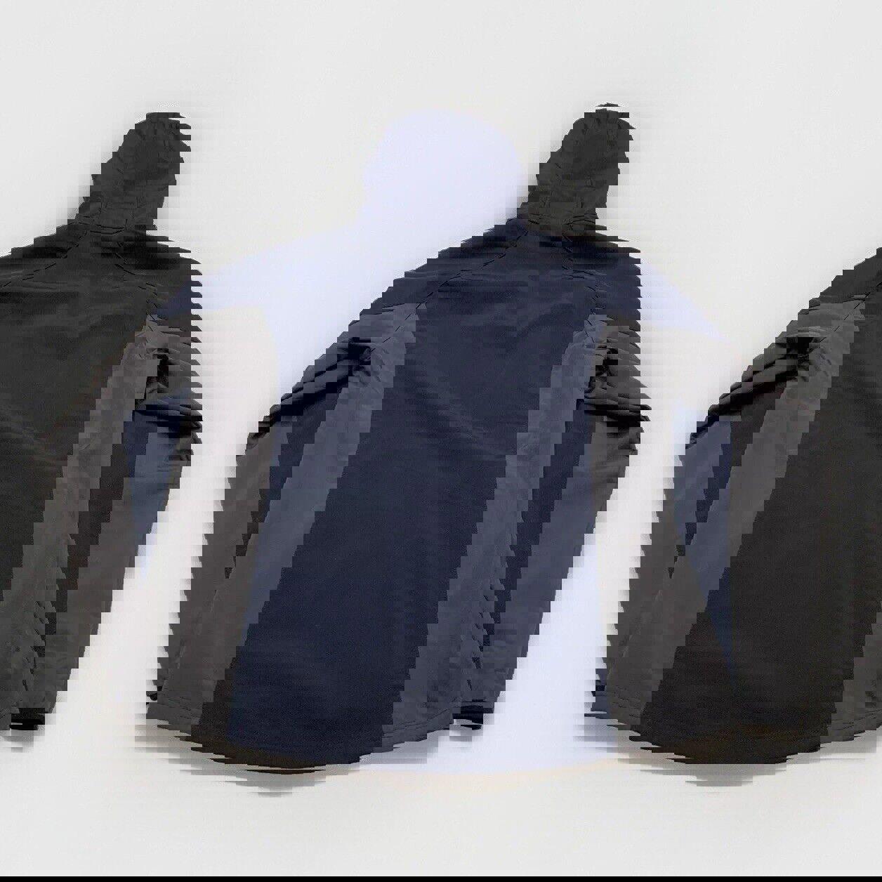 Chaqueta de golf Landway para hombre, con capucha, forro polar, cierre completo y caparazón blando, color azul marino/gris, talla mediana