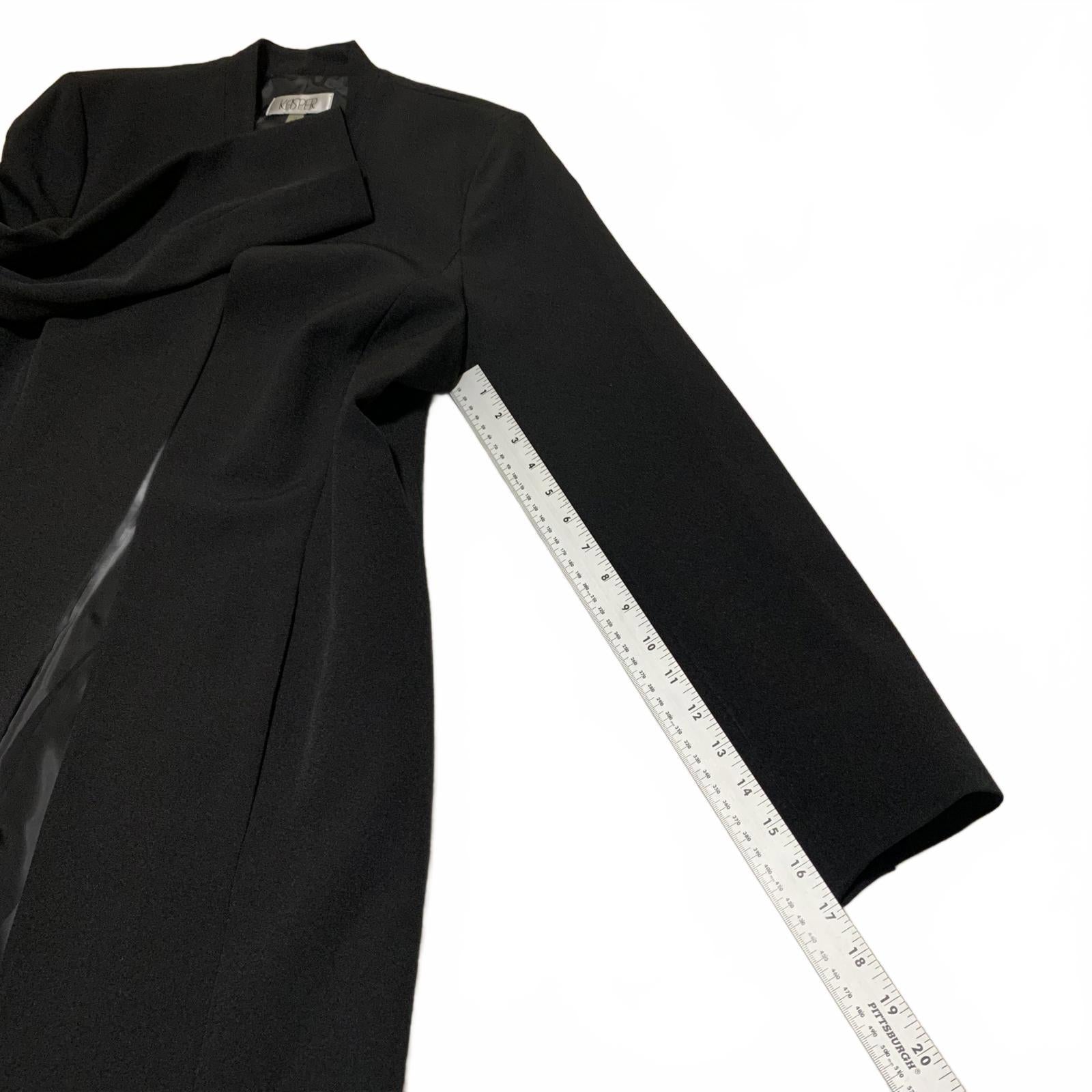 Chaqueta blazer negra abierta para mujer Kasper, talla 12, forrada, para trabajo y oficina